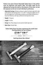 Load image into Gallery viewer, Parker Shaving Variant Adjustable Safety Razor - Satin Chrome - AbsolutMen