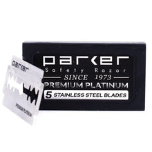 Load image into Gallery viewer, Parker Shaving Premium Platinum Double Edge Safety Razor Blades (20 pack of 5) - AbsolutMen
